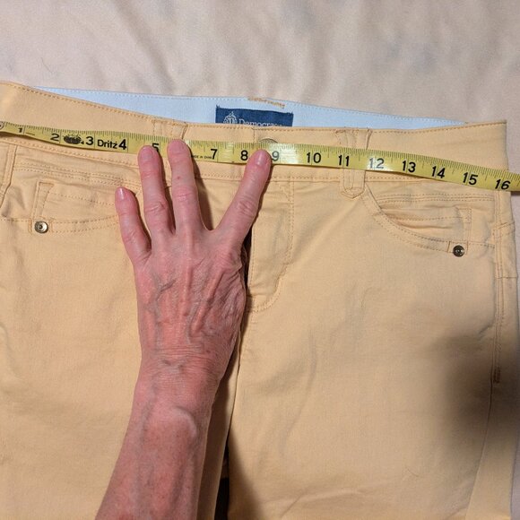 Democracy "Ab"solution Ankle Skimmer Stretch Waist yellow jeans  Sz 10 - Picture 8 of 12